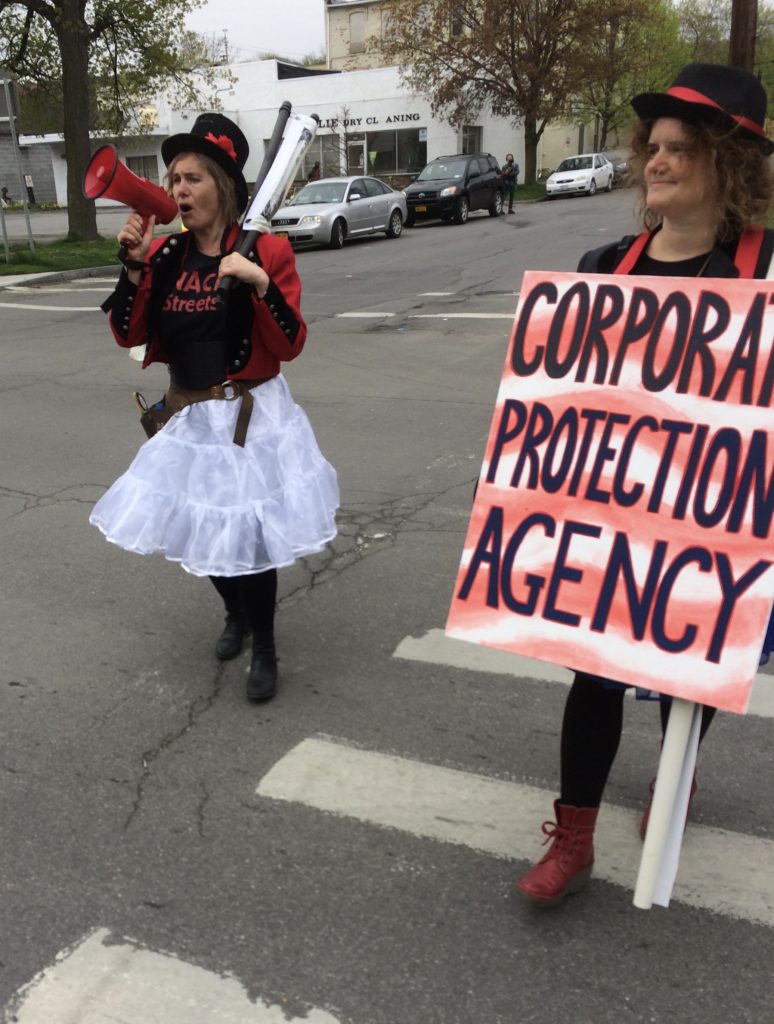 Protest in costumes w: bullhorn - Ira Rabois